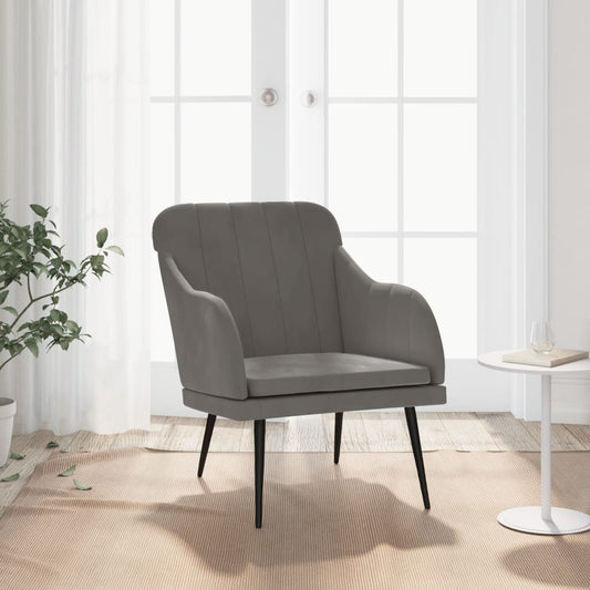 Sessel Dunkelgrau 63x76x80 cm Samt - Pazzar.ch