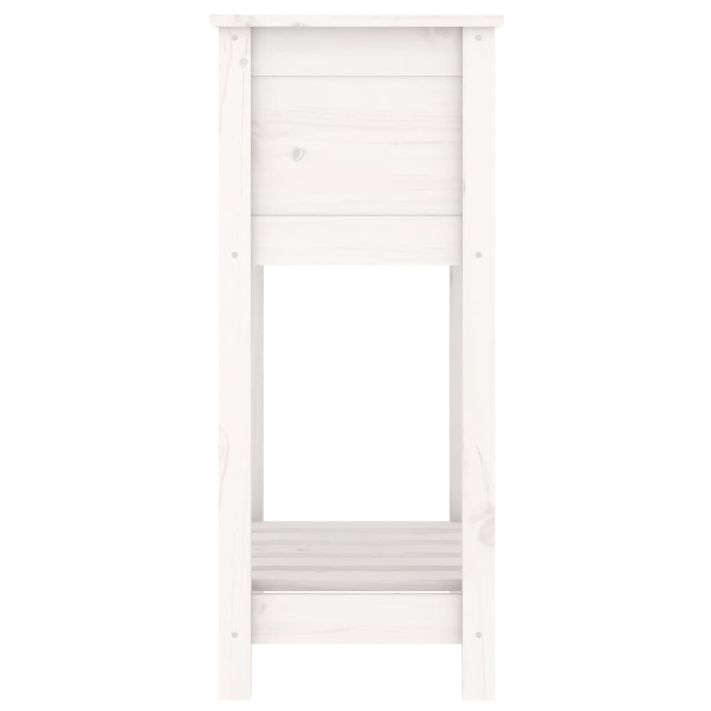 Pflanzkübel mit Ablage Weiß 54x34,5x81 cm Massivholz Kiefer - Pazzar.ch