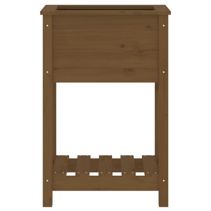 Pflanzkübel mit Ablage Honigbraun 54x34,5x81 cm Kiefernholz - Pazzar.ch