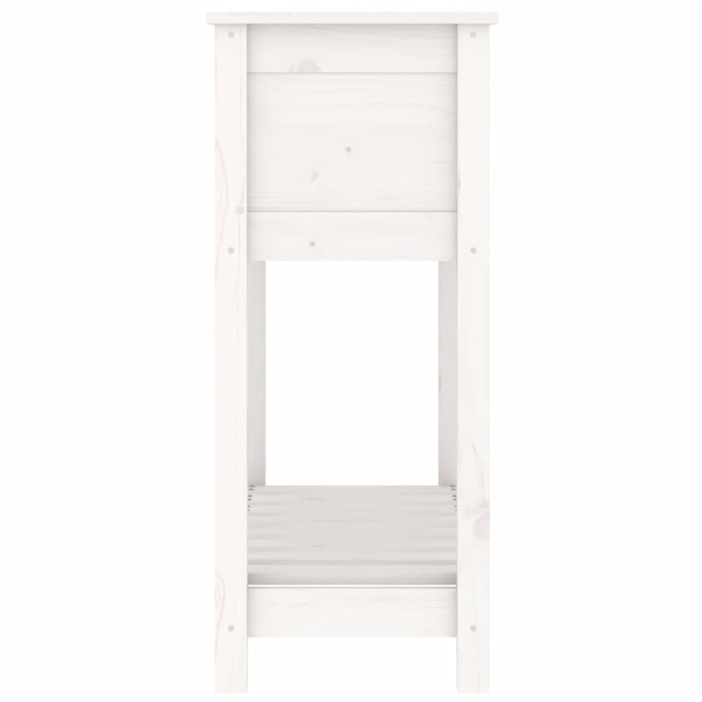Pflanzkübel mit Ablage Weiß 82,5x34,5x81 cm Massivholz Kiefer