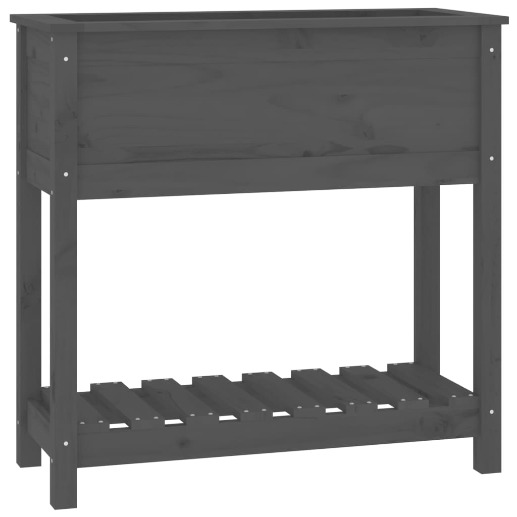 Pflanzkübel mit Ablage Grau 82,5x34,5x81 cm Massivholz Kiefer - Pazzar.ch