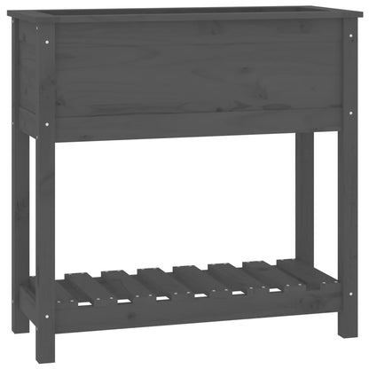 Pflanzkübel mit Ablage Grau 82,5x34,5x81 cm Massivholz Kiefer - Pazzar.ch
