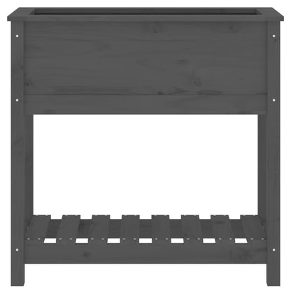 Pflanzkübel mit Ablage Grau 82,5x34,5x81 cm Massivholz Kiefer - Pazzar.ch