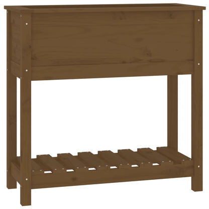 Pflanzkübel mit Ablage Honigbraun 82,5x34,5x81 cm Kiefernholz - Pazzar.ch