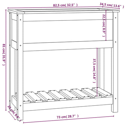 Pflanzkübel mit Ablage Honigbraun 82,5x34,5x81 cm Kiefernholz - Pazzar.ch