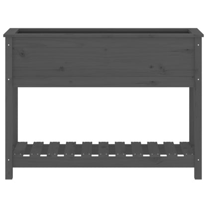 Pflanzkübel mit Ablage Grau 111,5x34,5x81 cm Massivholz Kiefer - Pazzar.ch