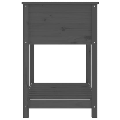Pflanzkübel mit Ablage Grau 82,5x54x81 cm Massivholz Kiefer - Pazzar.ch