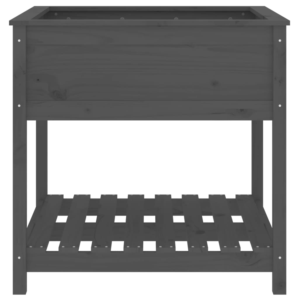 Pflanzkübel mit Ablage Grau 82,5x82,5x81 cm Massivholz Kiefer - Pazzar.ch