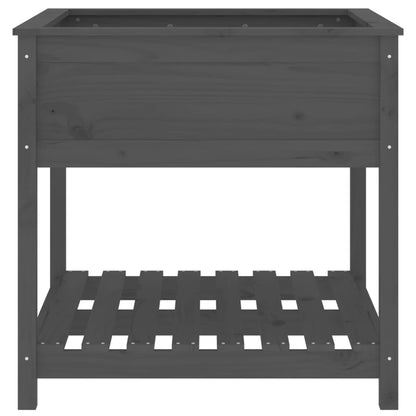 Pflanzkübel mit Ablage Grau 82,5x82,5x81 cm Massivholz Kiefer - Pazzar.ch