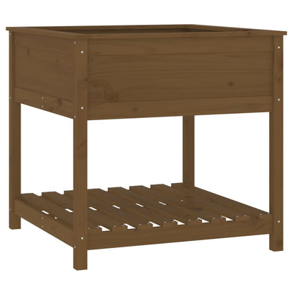 Pflanzkübel mit Ablage Honigbraun 82,5x82,5x81 cm Kiefernholz - Pazzar.ch