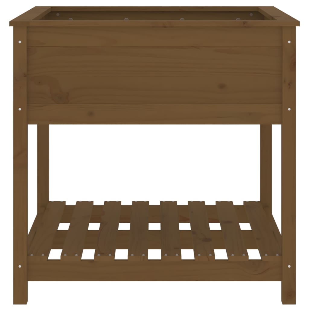Pflanzkübel mit Ablage Honigbraun 82,5x82,5x81 cm Kiefernholz - Pazzar.ch