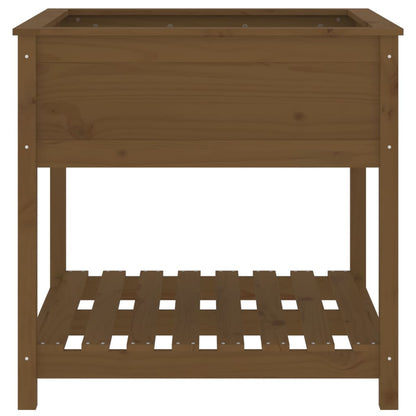 Pflanzkübel mit Ablage Honigbraun 82,5x82,5x81 cm Kiefernholz - Pazzar.ch