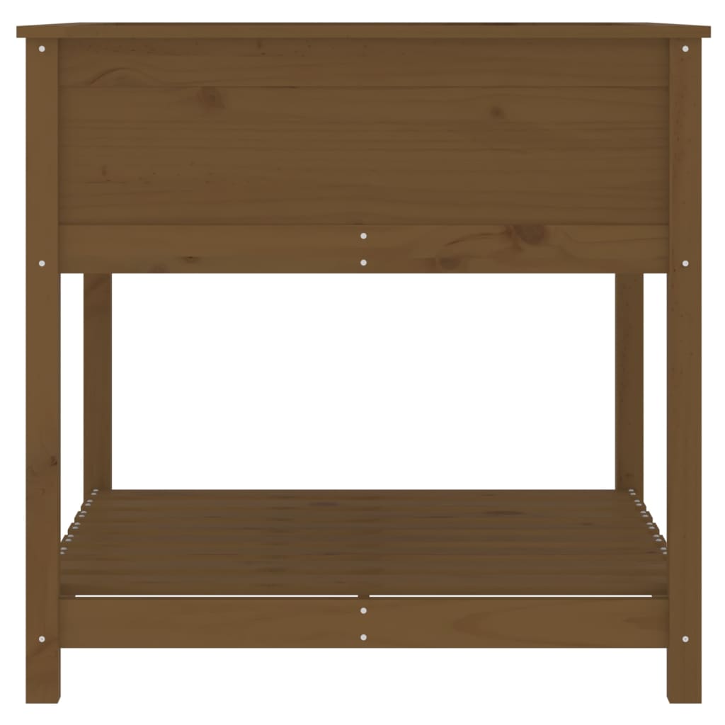 Pflanzkübel mit Ablage Honigbraun 82,5x82,5x81 cm Kiefernholz - Pazzar.ch