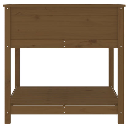Pflanzkübel mit Ablage Honigbraun 82,5x82,5x81 cm Kiefernholz - Pazzar.ch