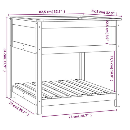 Pflanzkübel mit Ablage Honigbraun 82,5x82,5x81 cm Kiefernholz - Pazzar.ch