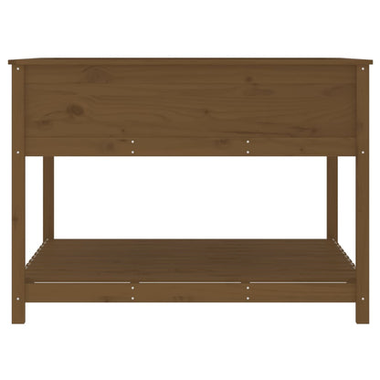Pflanzkübel mit Ablage Honigbraun 111,5x111,5x81 cm Kiefernholz - Pazzar.ch