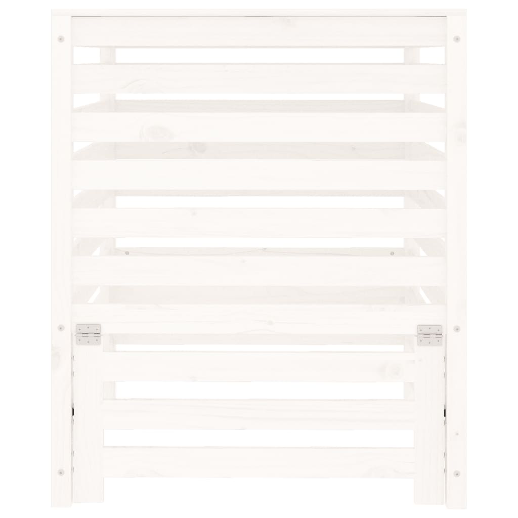 Komposter Weiß 82,5x82,5x99,5 cm Massivholz Kiefer