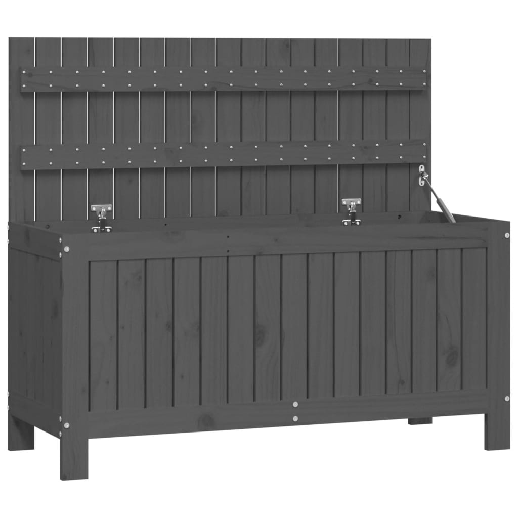 Gartentruhe Grau 108x42,5x54 cm Massivholz Kiefer - Pazzar.ch