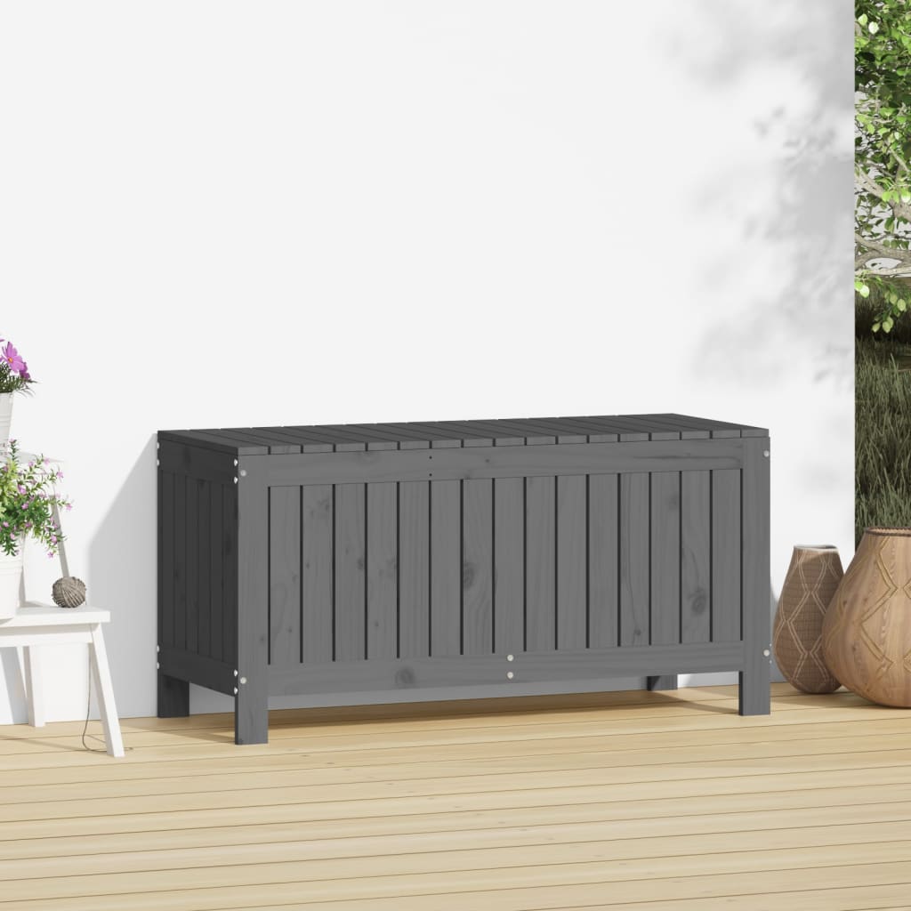 Gartentruhe Grau 108x42,5x54 cm Massivholz Kiefer - Pazzar.ch