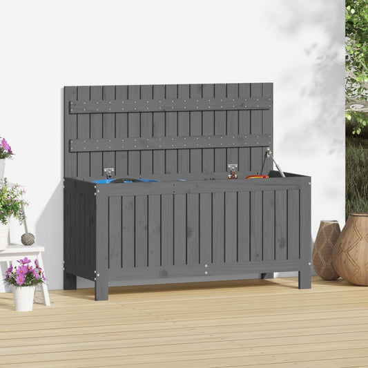Gartentruhe Grau 108x42,5x54 cm Massivholz Kiefer - Pazzar.ch