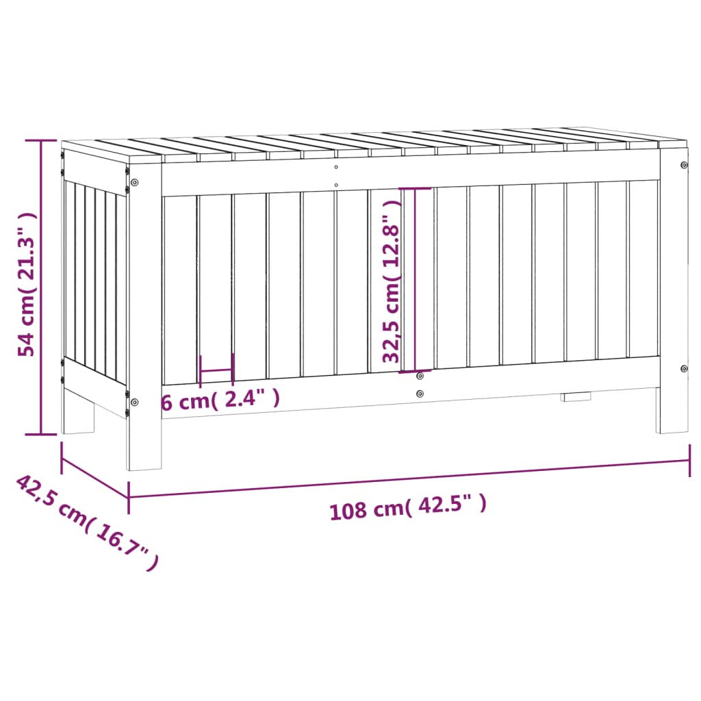 Gartentruhe Honigbraun 108x42,5x54 cm Massivholz Kiefer - Pazzar.ch