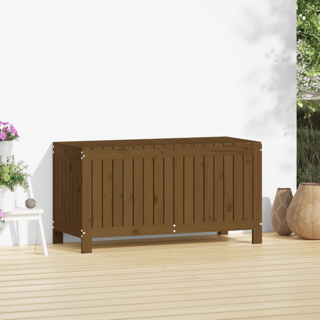 Gartentruhe Honigbraun 115x49x60 cm Massivholz Kiefer - Pazzar.ch