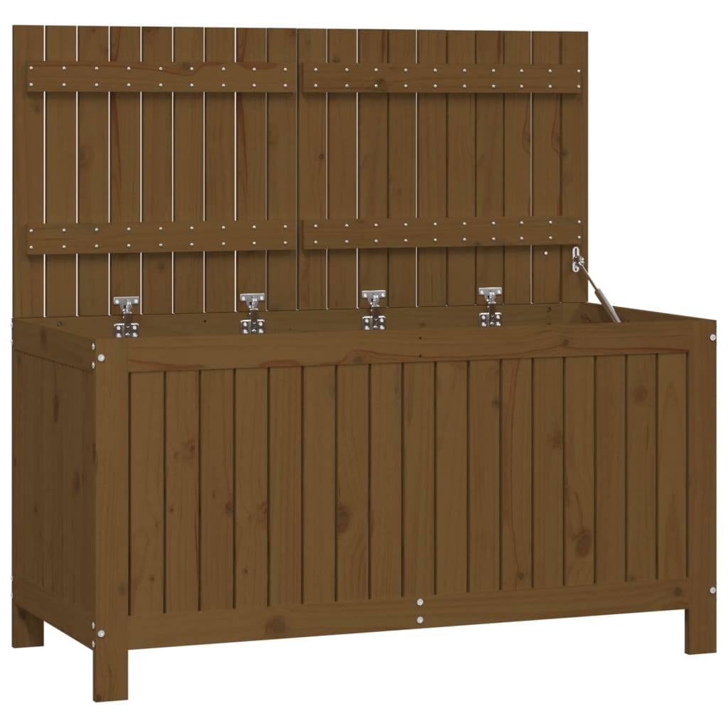 Gartentruhe Honigbraun 121x55x64 cm Massivholz Kiefer - Pazzar.ch