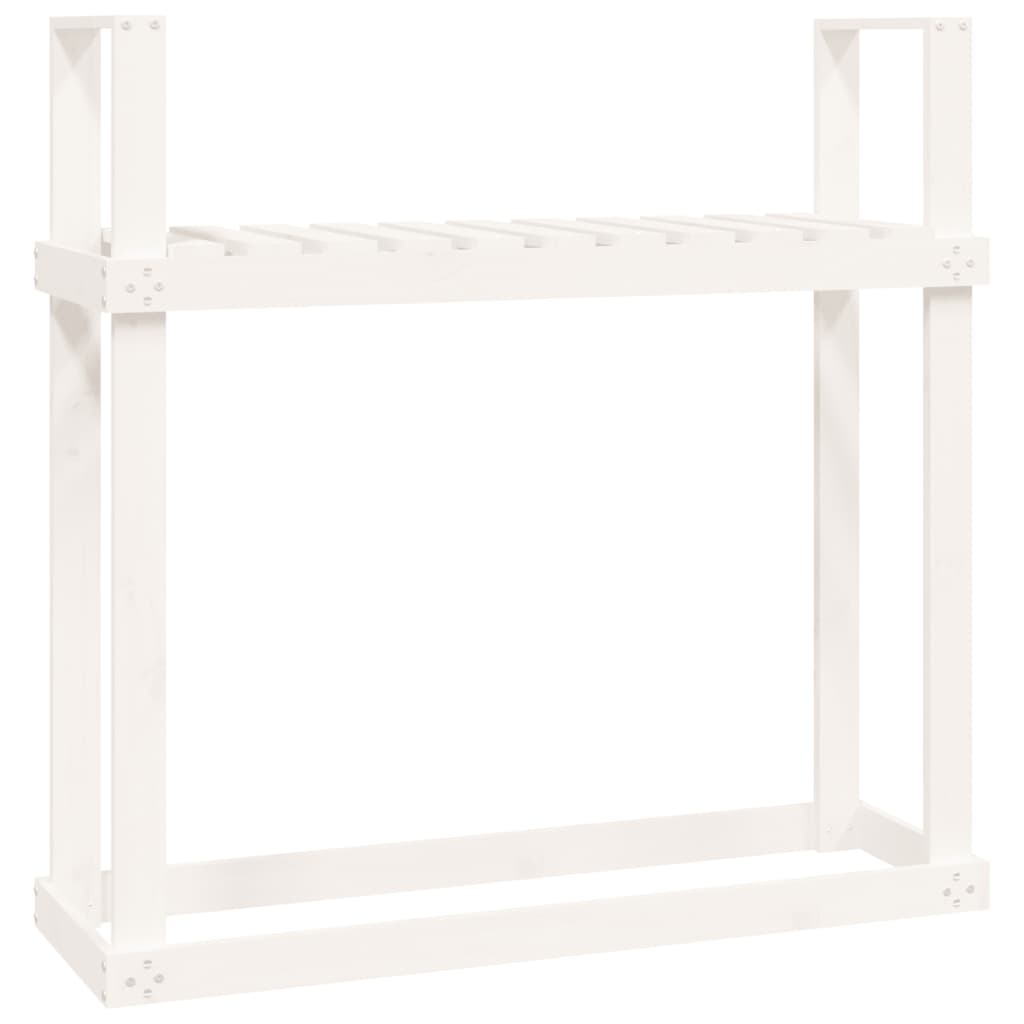 Kaminholzregal Weiß 110x35x108,5 cm Massivholz Kiefer - Pazzar.ch