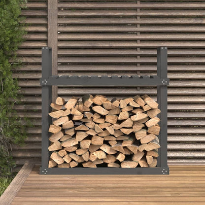 Kaminholzregal Grau 110x35x108,5 cm Massivholz Kiefer - Pazzar.ch