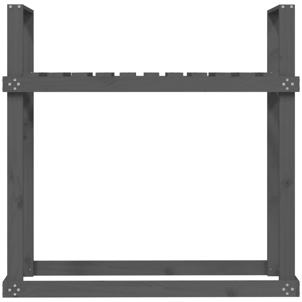 Kaminholzregal Grau 110x35x108,5 cm Massivholz Kiefer - Pazzar.ch