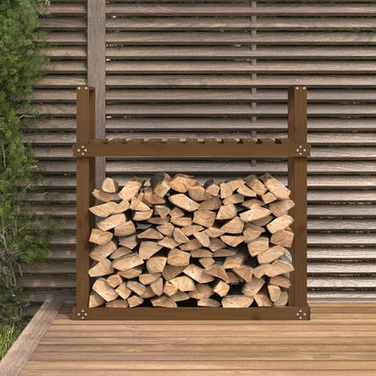 Kaminholzregal Honigbraun 110x35x108,5 cm Massivholz Kiefer - Pazzar.ch