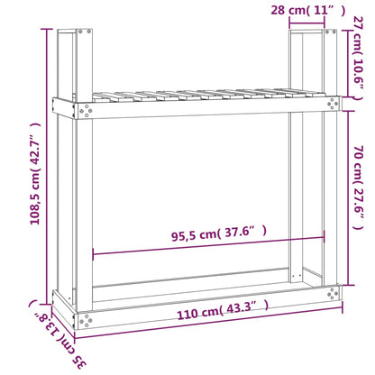 Kaminholzregal 110x35x108,5 cm Massivholz Douglasie - Pazzar.ch