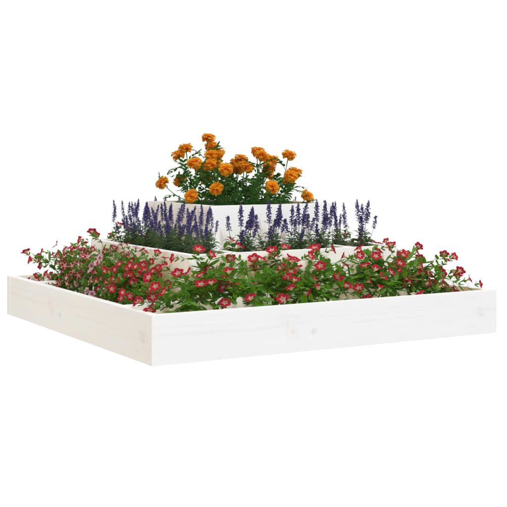 Pflanzkübel Weiß 80x80x27 cm Massivholz Kiefer - Pazzar.ch