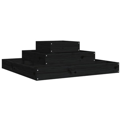 Pflanzkübel Schwarz 80x80x27 cm Massivholz Kiefer - Pazzar.ch