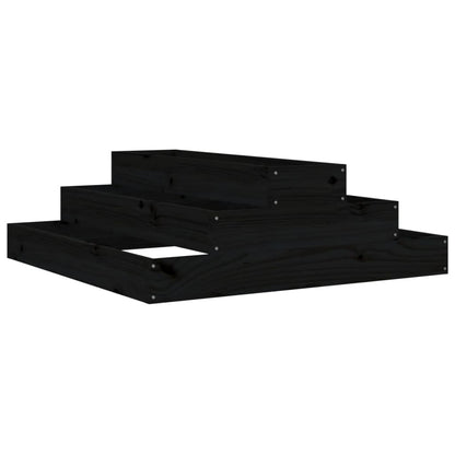 Pflanzkübel Schwarz 80x80x27 cm Massivholz Kiefer - Pazzar.ch