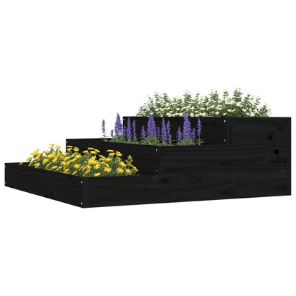 Pflanzkübel Schwarz 78x78x27 cm Massivholz Kiefer - Pazzar.ch