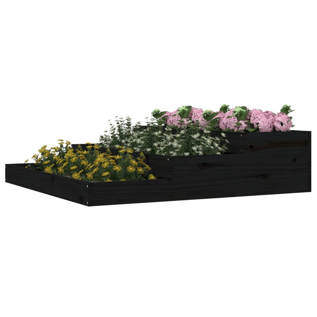 Pflanzkübel Schwarz 107x107x27 cm Massivholz Kiefer - Pazzar.ch