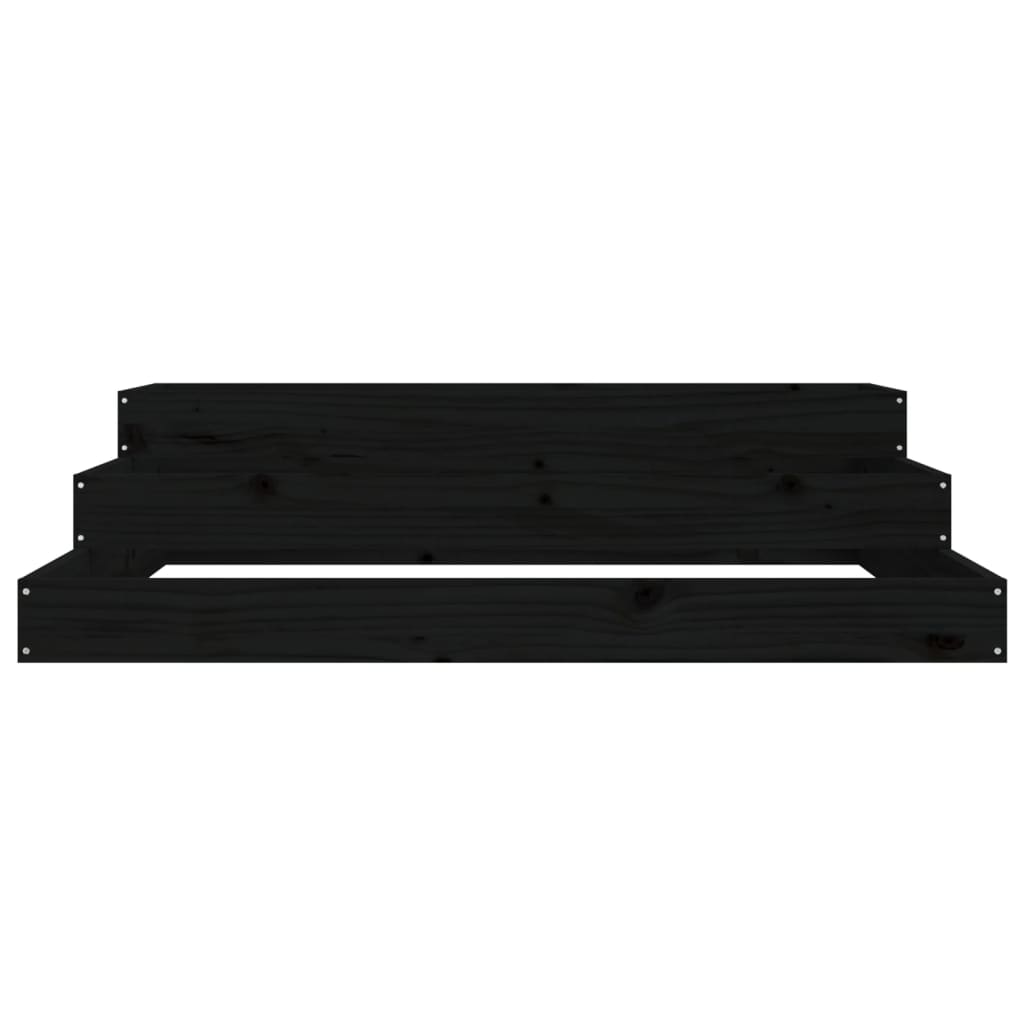 Pflanzkübel Schwarz 107x107x27 cm Massivholz Kiefer - Pazzar.ch