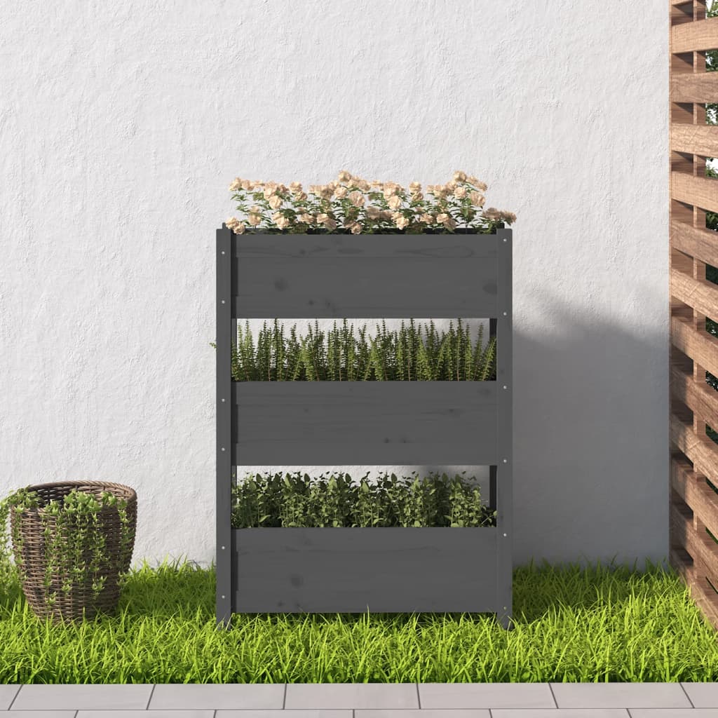 Pflanzkübel Grau 77x25x104,5 cm Massivholz Kiefer - Pazzar.ch