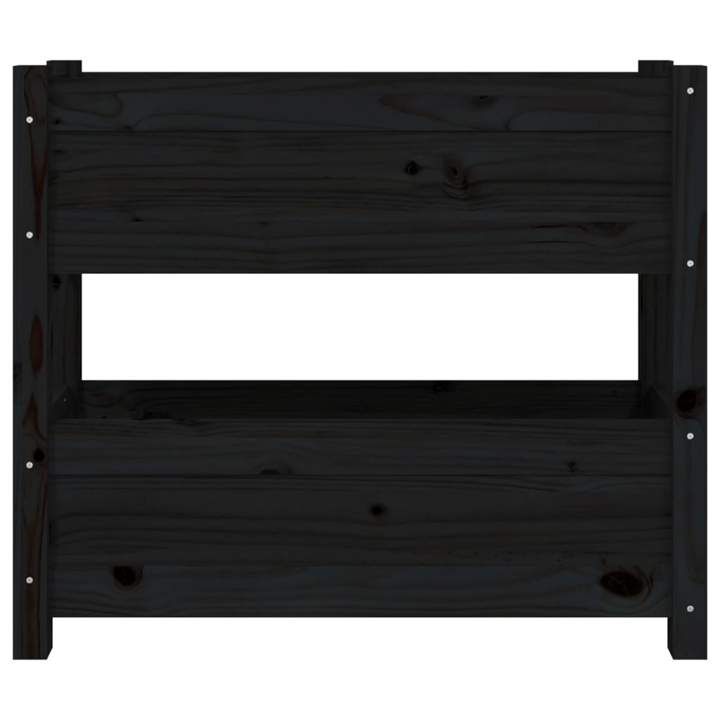 Pflanzkübel Schwarz 77x25x66 cm Massivholz Kiefer - Pazzar.ch
