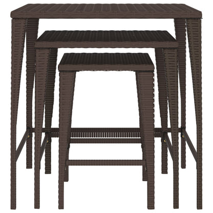 Satztische 3 Stk. Braun Poly Rattan - Pazzar.ch
