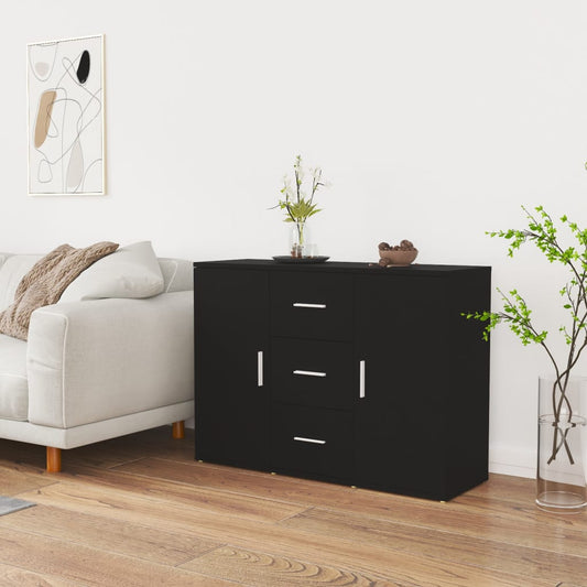 Sideboard Schwarz 91x29,5x65 cm Holzwerkstoff - Pazzar.ch