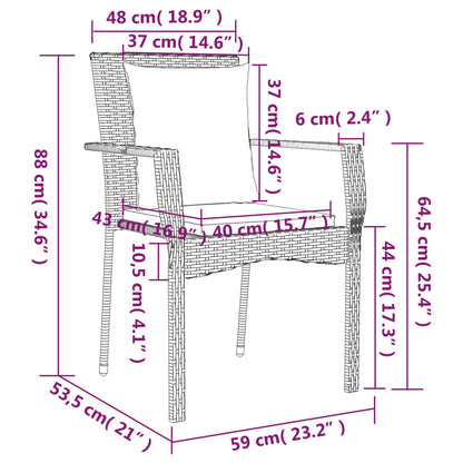 Gartenstühle mit Kissen 2 Stk. Poly Rattan Schwarz - Pazzar.ch