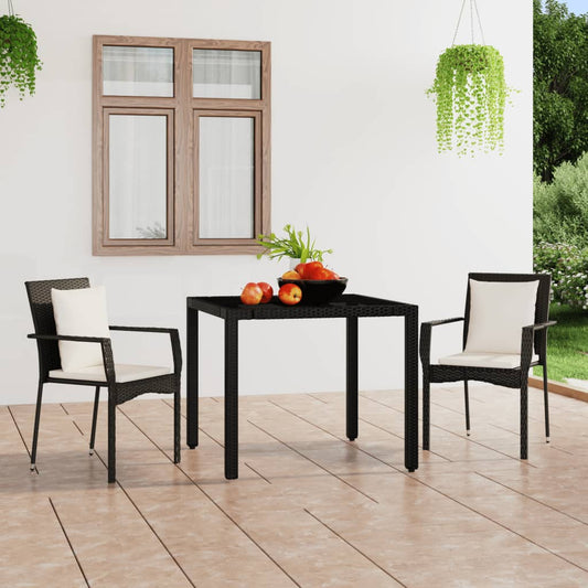 Gartenstühle mit Kissen 2 Stk. Poly Rattan Schwarz - Pazzar.ch