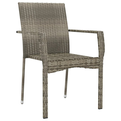 Gartenstühle mit Kissen 2 Stk. Poly Rattan Grau - Pazzar.ch