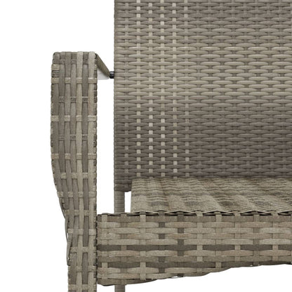 Gartenstühle mit Kissen 2 Stk. Poly Rattan Grau - Pazzar.ch