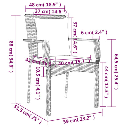 Gartenstühle mit Kissen 2 Stk. Poly Rattan Grau - Pazzar.ch