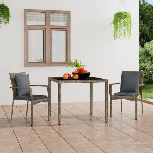 Gartenstühle mit Kissen 2 Stk. Poly Rattan Grau - Pazzar.ch