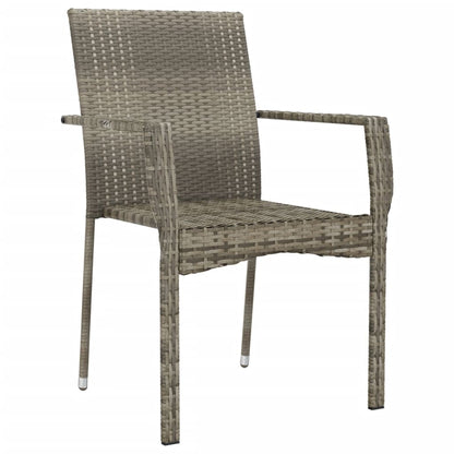 Gartenstühle mit Kissen 4 Stk. Poly Rattan Grau - Pazzar.ch
