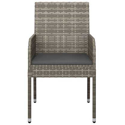 Gartenstühle mit Kissen 2 Stk. Poly Rattan Grau - Pazzar.ch